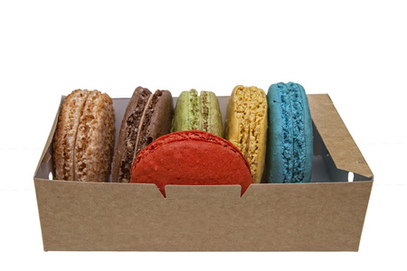 cookies macaron in a boxの写真素材