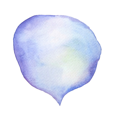 Watercolor hand drawn cloud, speech bubble isolated on white background.の写真素材