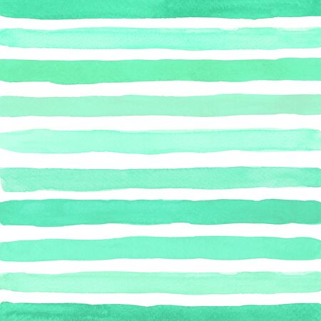 Watercolor artistic brush strokes. Trendy color Aqua Menthe.の写真素材