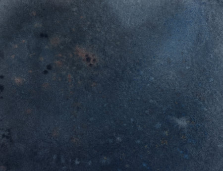 Abstract watercolor dark blue painting with stains and splashes and paper texture.の写真素材
