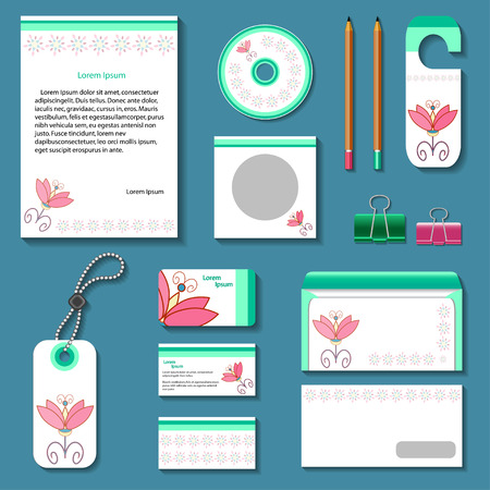 Template for business with floral design.のイラスト素材