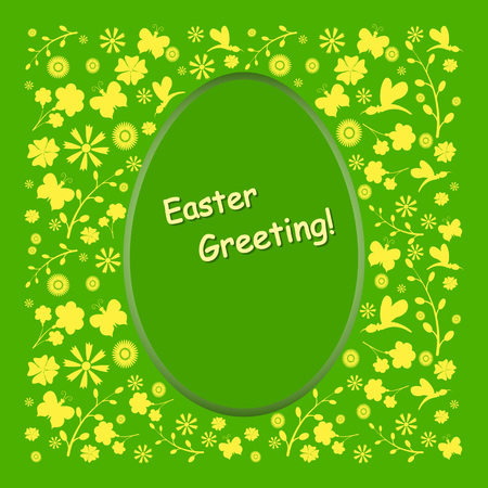 Easter.Easter greetings. The holiday greeting for Easter.Beautiful Easter card.Easter vector illustration with Easter symbols and lettering.のイラスト素材