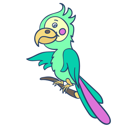 parrot on a branchのイラスト素材