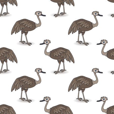 Cartoon ostrich with feathers.のイラスト素材