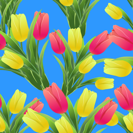 tulips simless pattern.のイラスト素材