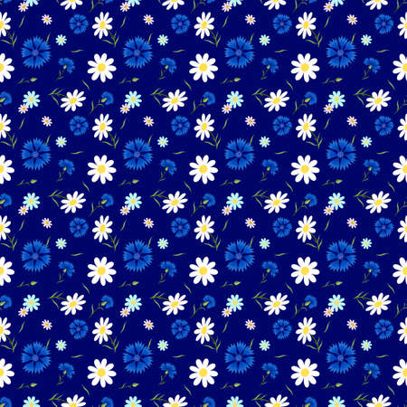 abstract flowers Cornflowers blueのイラスト素材