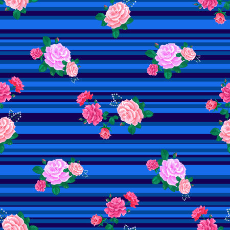 rose card dark blue2-01のイラスト素材