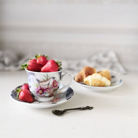 Strawberries in a cupの写真素材