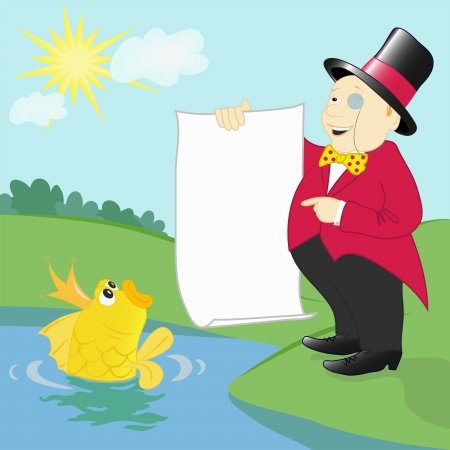 millionaire and a goldfishのイラスト素材