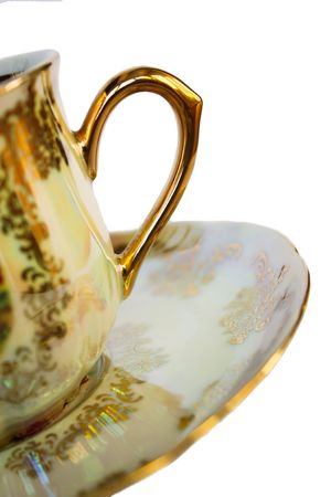 porcelain cup, kitchen utensils, drawing on the cup, pattern, beautiful, white mug, cup saucer, a favorite cupの写真素材
