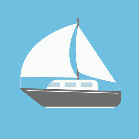 Sailing boat icon. Flat illustration of sailing boat icon for web designのイラスト素材
