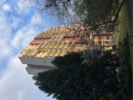 high-rise residential building in a big cityの写真素材