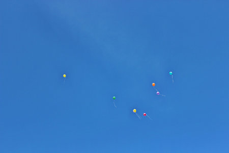 balloons flying in the sky