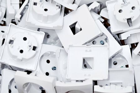 New white socket. Background, close upの写真素材