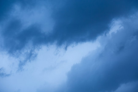 Dark sky with gloomy storm clouds