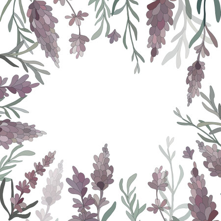 vector color floral ornament. lavender frame templateのイラスト素材
