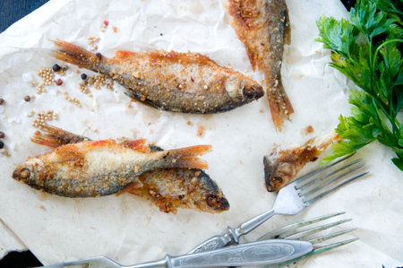 Fish, Chips served in the newspaper, fried fish