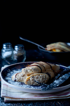 Staple of yeast pancakes, traditional for Russian pancake weekの写真素材