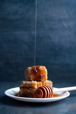juicy fresh and useful honeycomb , Fresh honey with honeycombの写真素材