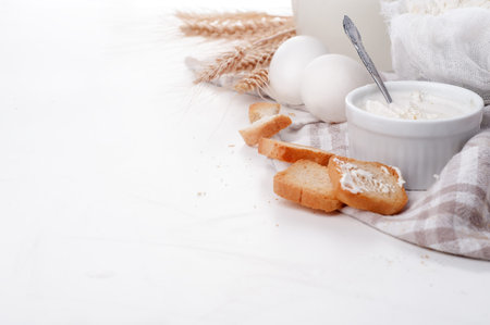 fresh sour cream, crackers and milk products