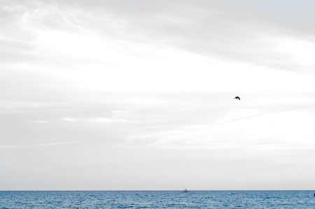 Sea and sky at sunset. Beautiful landscape.の写真素材