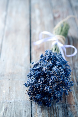 Lavender. Lavender - bunch of lavender flowers on a wooden background.の写真素材
