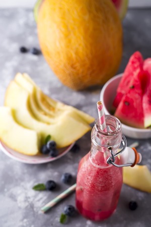 fruit smoothies melon watermelonの写真素材