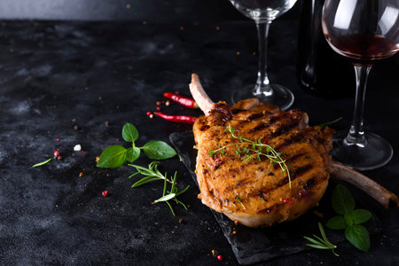 Grilled sliced beef steakの写真素材