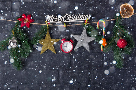 Christmas fir tree with decoration
