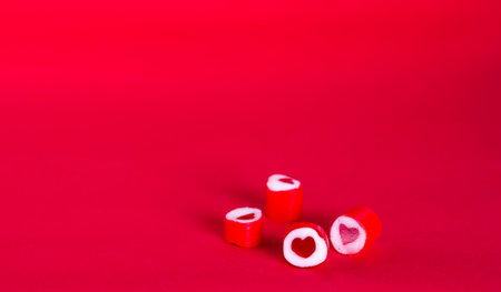 Red heart-shaped candy