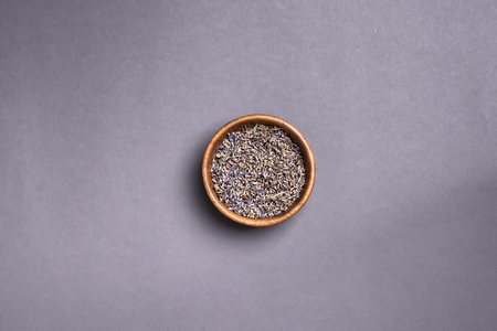 Dry lavender tea on plate,の写真素材