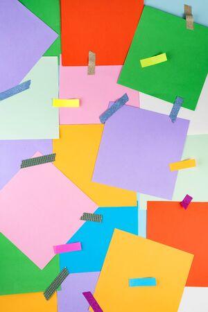 Abstract paper is colorful  with colored stickersの写真素材