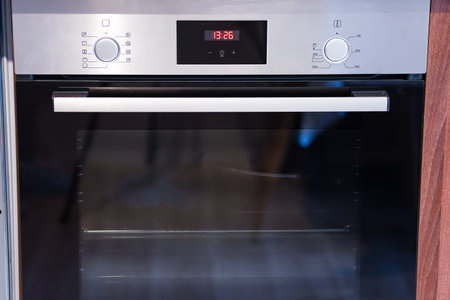 dial of a stainless steel electric oven