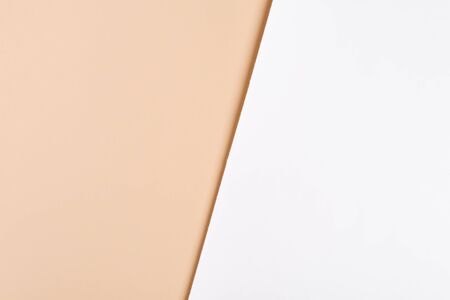 Trendy duotone white beige paper background . Placeholder mockup for products announcements. Minimalist styleの写真素材