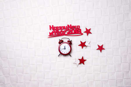clock with words Happy New Yearの写真素材