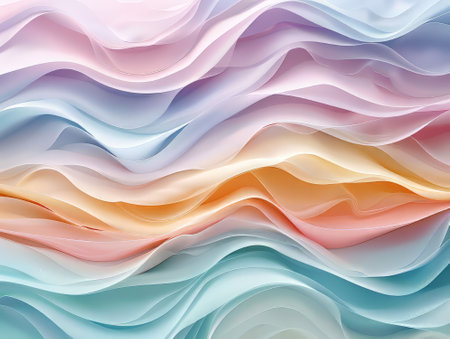 Pastel Abstract Flowing Layers Backgroundの素材
