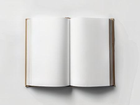 Open blank book in sunlightの素材