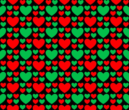 Illustration of abstract texture with hearts. Seamless pattern design for banner, poster, card,...
