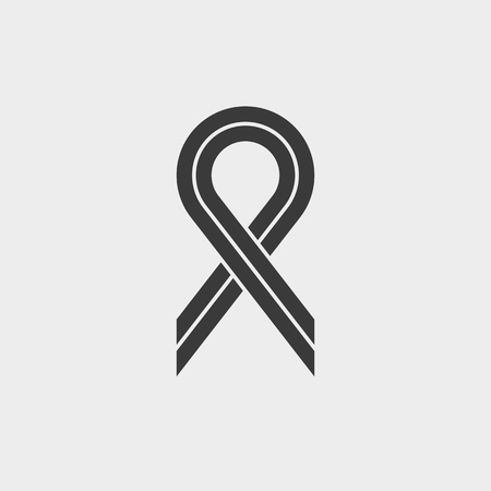 Ribbon sign icon. The symbol of the struggle with AIDS. Vector illustration.のイラスト素材