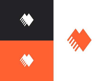 Vector sign letter M. Logo or icon design. M monogram. Universal business identity element. Vector illustration for your design.のイラスト素材