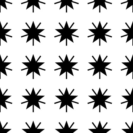 Seamless background with stars. Stylish seamless starry pattern. Endless stylish texture. Black white versions. Vector illustration.のイラスト素材