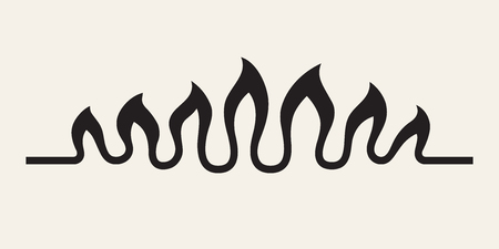 Abstract waves of flame. Stylized black fire burning natural gas isolated on white background. Modern creative symbol of the gas industry. Vector illustration for your design.のイラスト素材