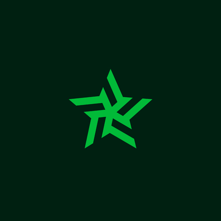 Stylized linear shape star logo design. Modern star abstact vector, element and template for business. Graphic fashion symbol. Award success logotype concept icon.のイラスト素材