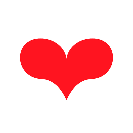 Red heart Icon in trendy flat style isolated on white background. Love symbol for your web site design, logo, app, UI. Simple vector element illustration.のイラスト素材