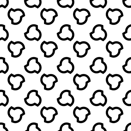 Vector seamless pattern, minimalist monochrome geometric texture. Illustration of propellers, vanes. Black white background. Design element for printing, stamping, digital, decorationのイラスト素材