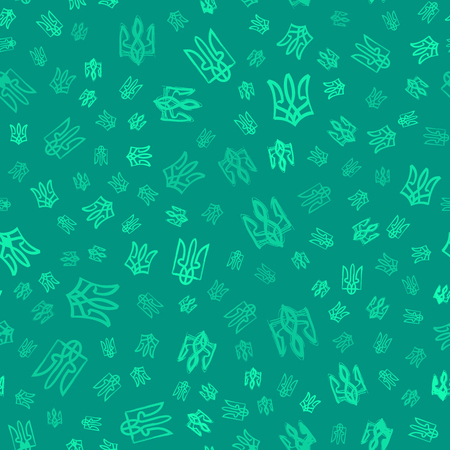 Seamless background with the arms of Ukraine. Ink illustration. Hand drawn ornament for wrapping paper. Decorative pattern.のイラスト素材