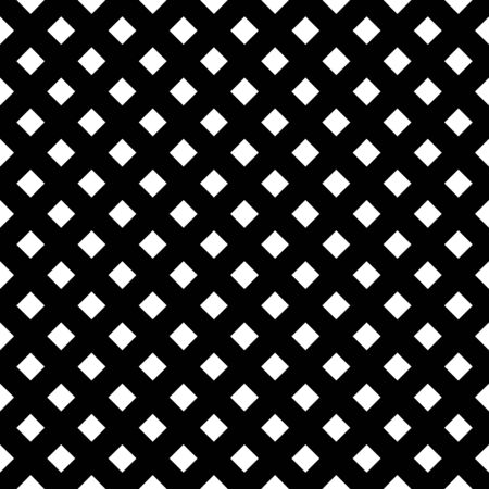 Abstract mosaic grid, mesh background with square shapes. Seamlessly repeatable. Grating, lattice pattern. Black white version.のイラスト素材