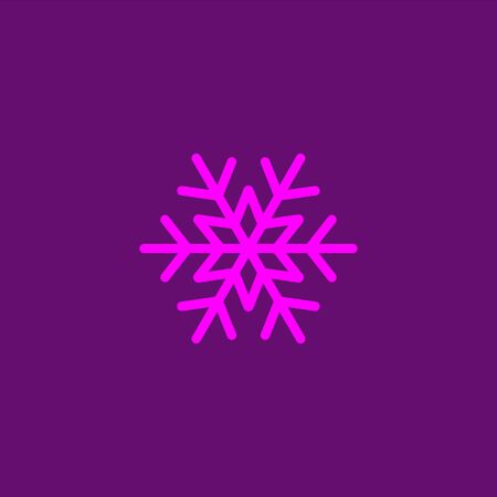 Pink Snowflake flat icon. Snow pictogram. Winter symbol. Vector illustrationのイラスト素材