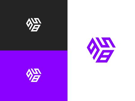 Combined number 958, vector element of the icon template. Set of numbers can be used as a city birthday or as a sports number for competitions. Simple creative geometric sign. Emblem for your design.のイラスト素材