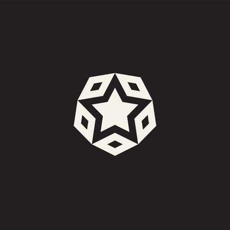 Element of star for mobile concept and web apps. Icon for website design and development, app development. Simple pictogram icon. Black and white version of vector illustration.のイラスト素材